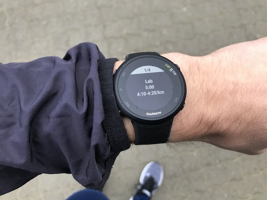 garmin forerunner 45 intervalløp