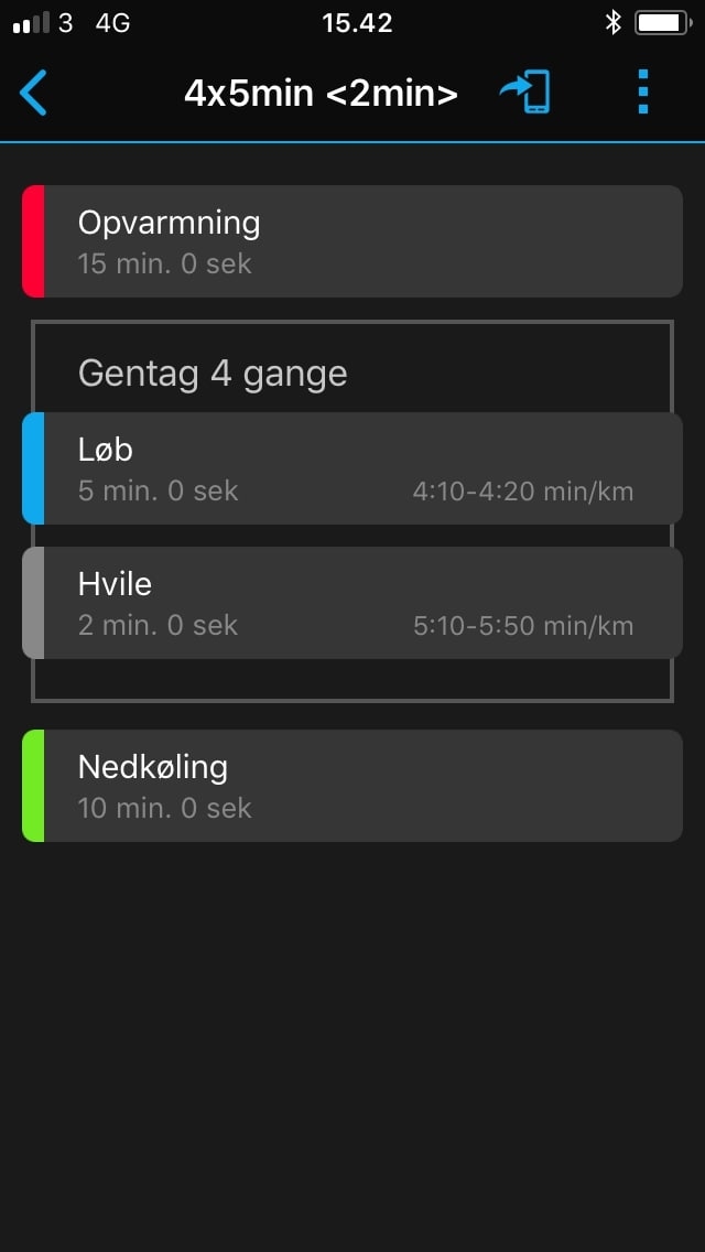 interval garmin connect