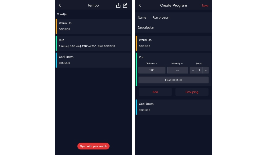 COROS Pace 2 training plan